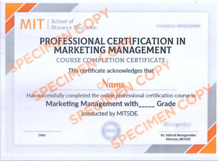 Certificate in Marketing Management