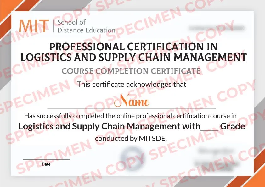 Certificate in Supply Chain Management